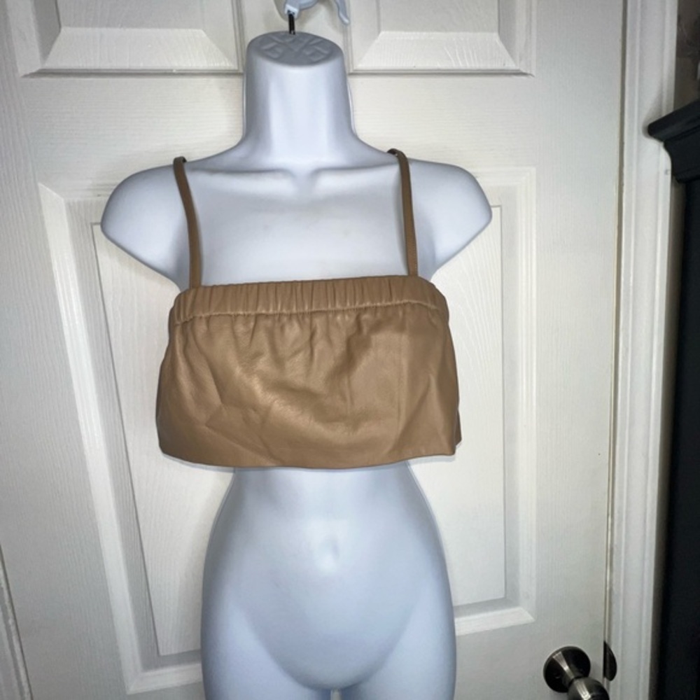 Maryam Nasir Zedeh Women’s 6 Alder Evelyn Crop Top Bralette Tan 100% Leather S - Picture 2 of 16